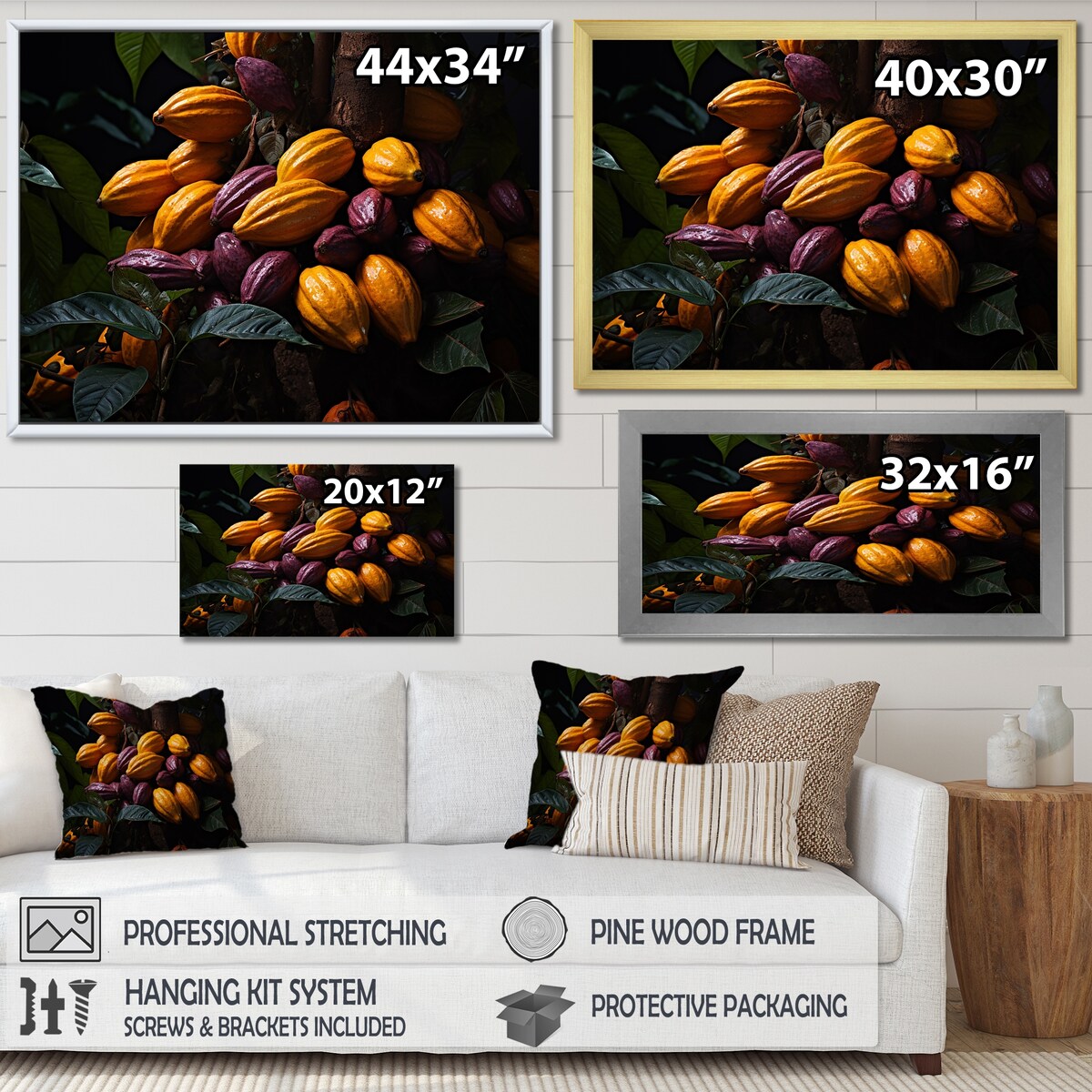 Designart "Cacao Confluence III" Cacao Wall Art