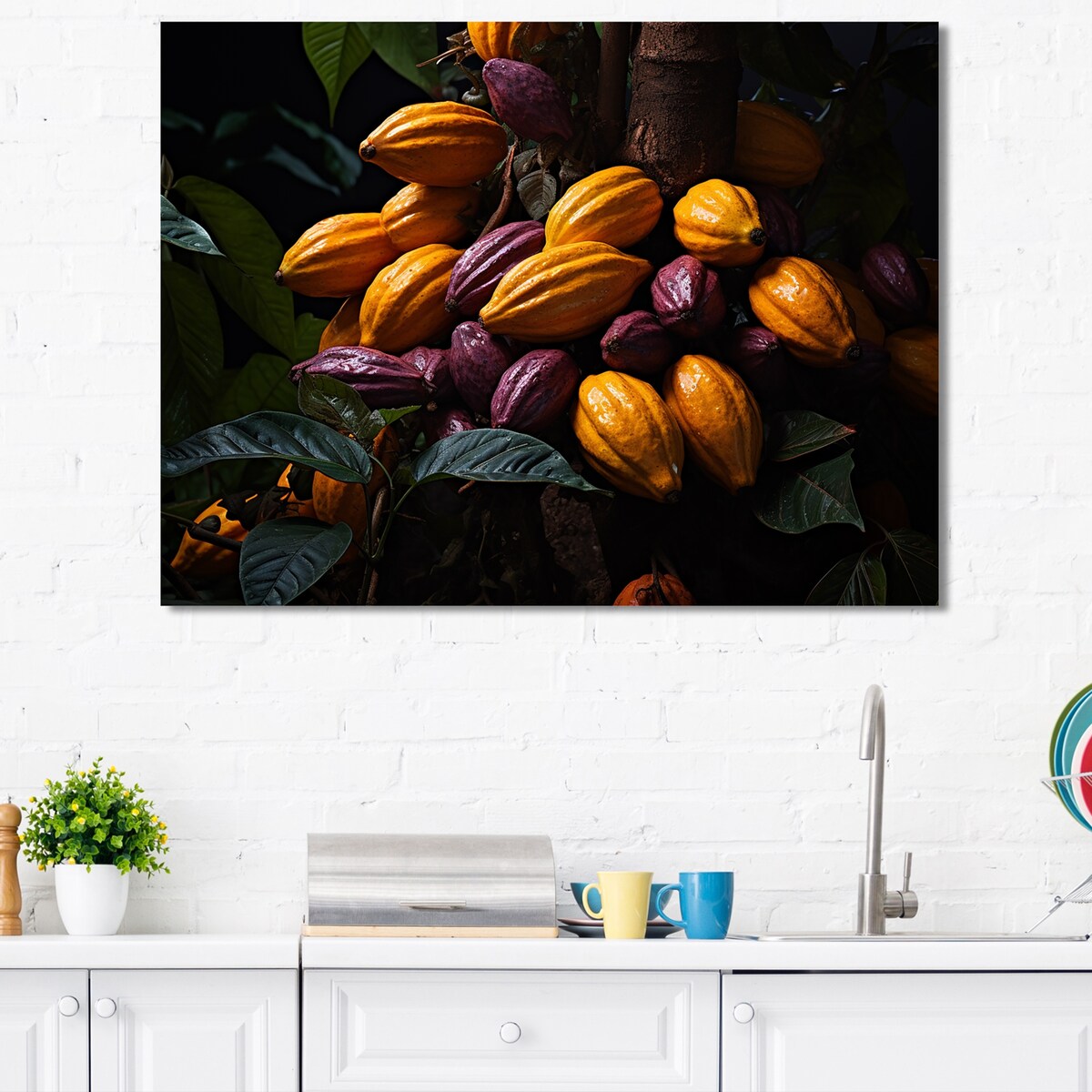 Designart "Cacao Confluence III" Cacao Wall Art