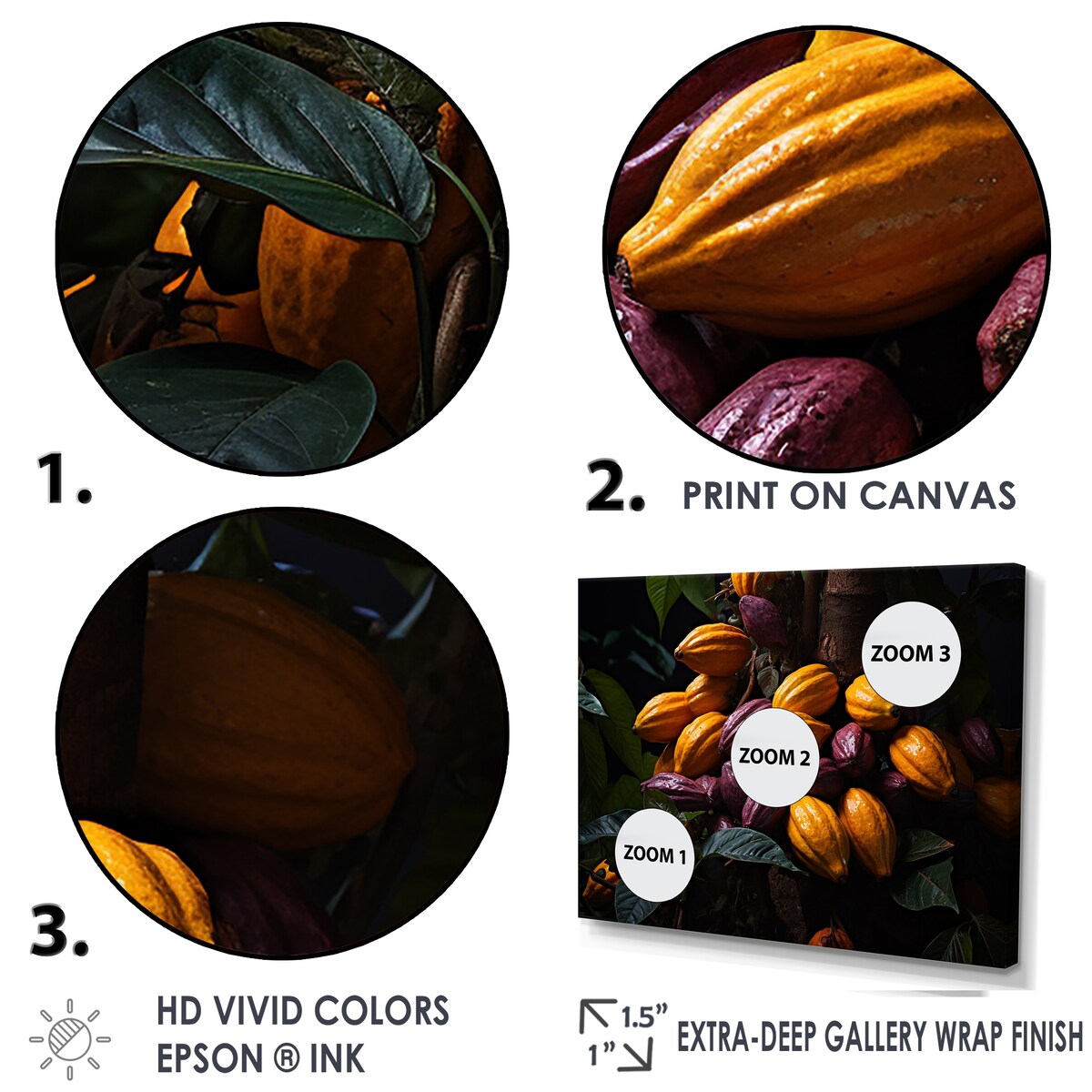 Designart "Cacao Confluence III" Cacao Wall Art