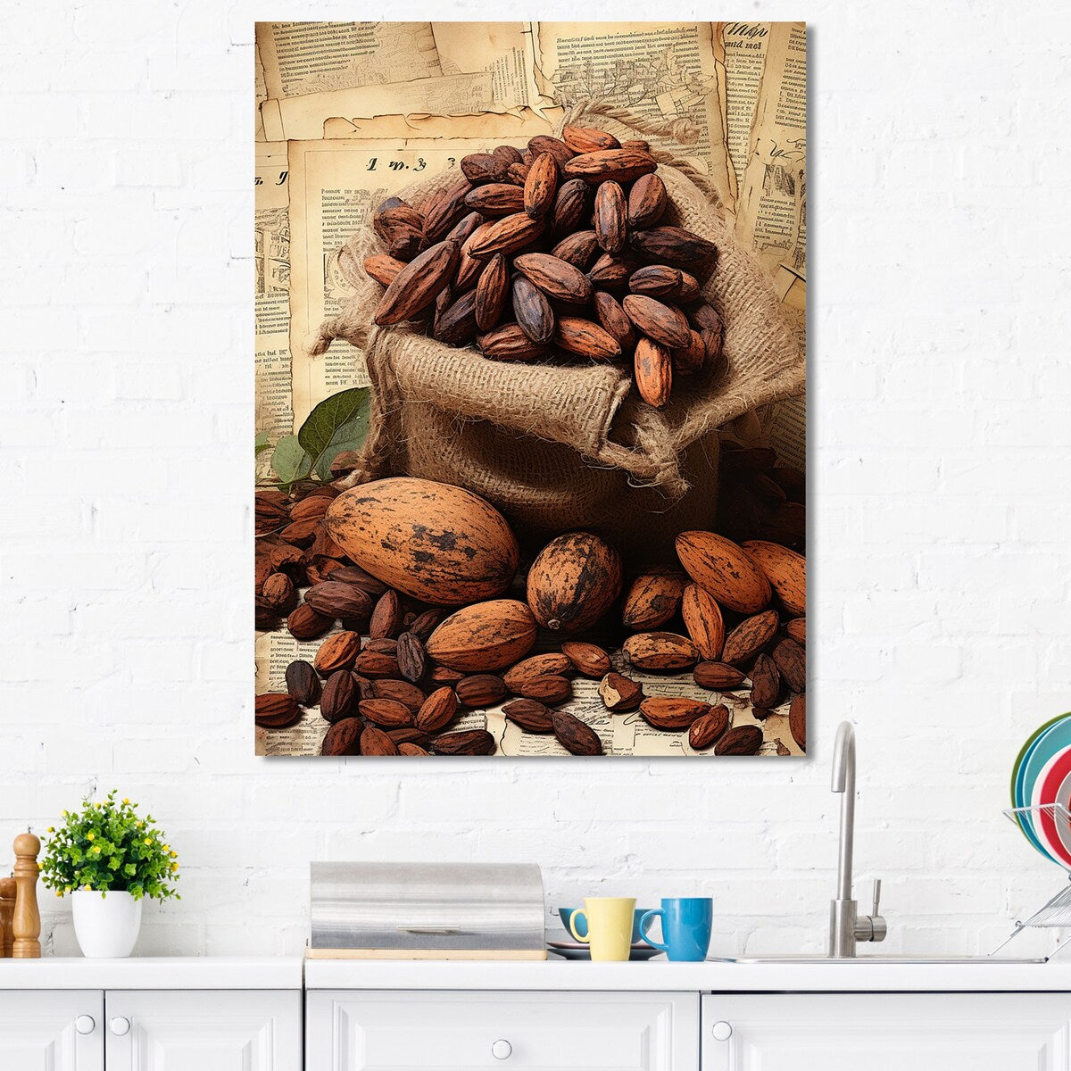 Designart "Cacao Velvet Vintage " Cacao Wall Art