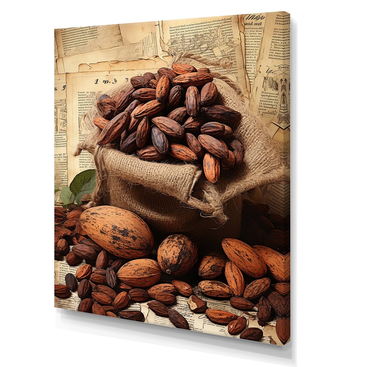 Designart "Cacao Velvet Vintage " Cacao Wall Art
