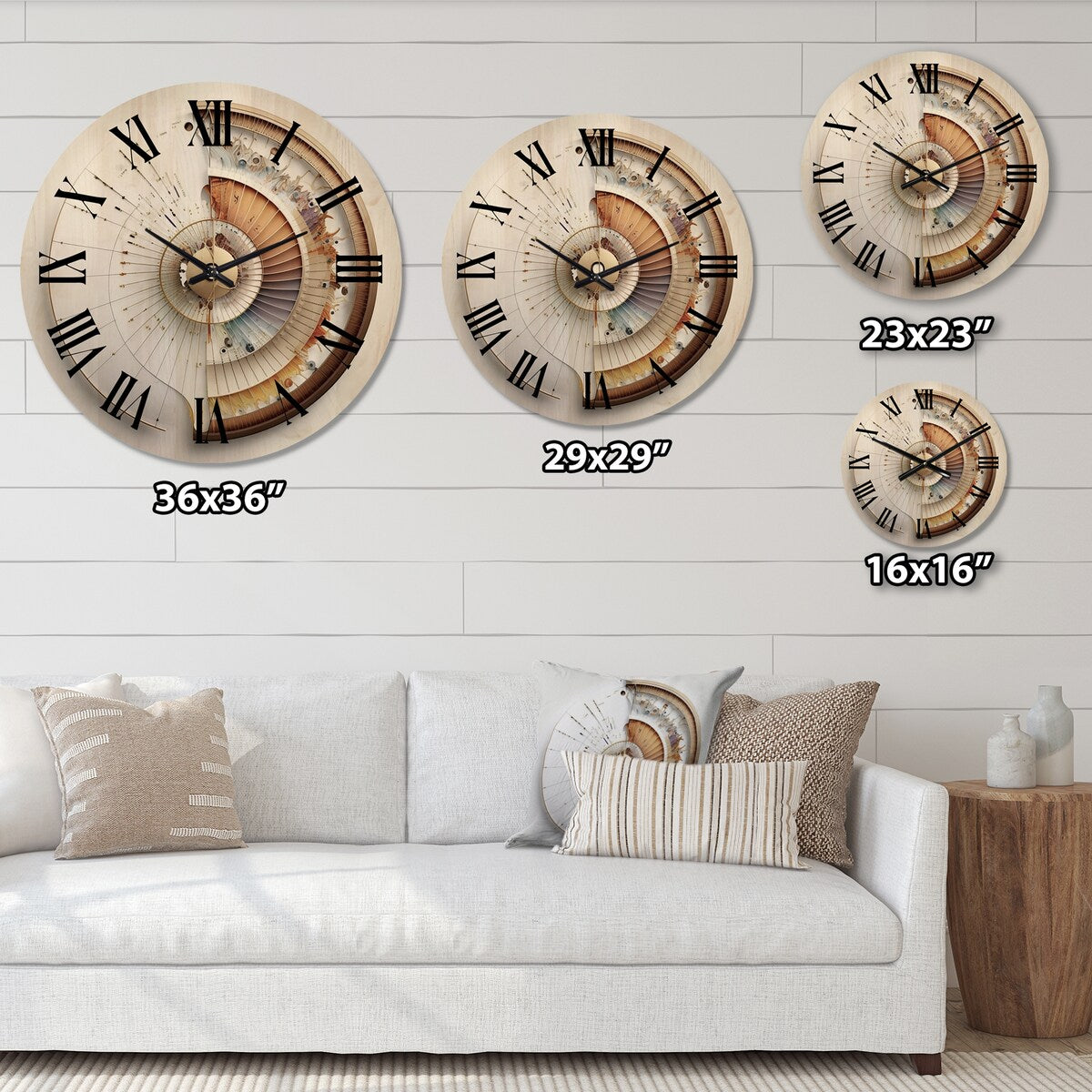 Designart "Caclulating The Universe Spiral Illustration" Abstract Spirals Oversized Wood Wall Clock
