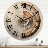 Designart "Caclulating The Universe Spiral Illustration" Abstract Spirals Oversized Wood Wall Clock