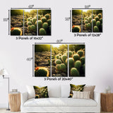 Designart "Cactus Perfection Sunrise III" Floral Wall Art Prints Set
