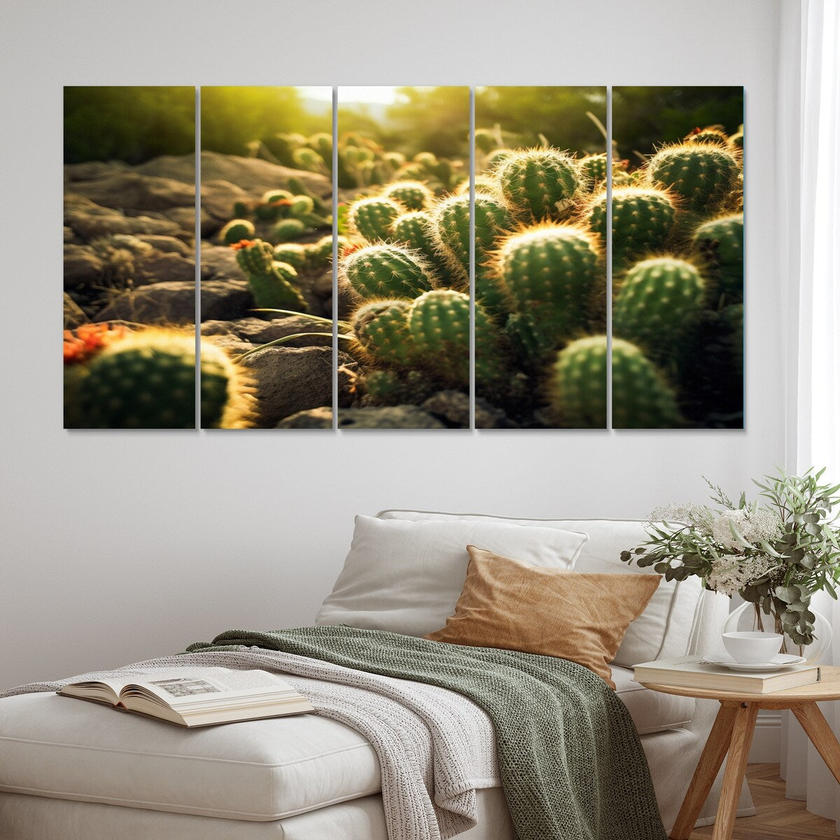Designart "Cactus Perfection Sunrise III" Floral Wall Art Prints Set