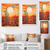 Designart "Cactus Sunset Shadows I" Floral Cactus Wall Art