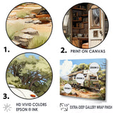 Designart "Camping Van Scenery" Camping Travel Wall Art