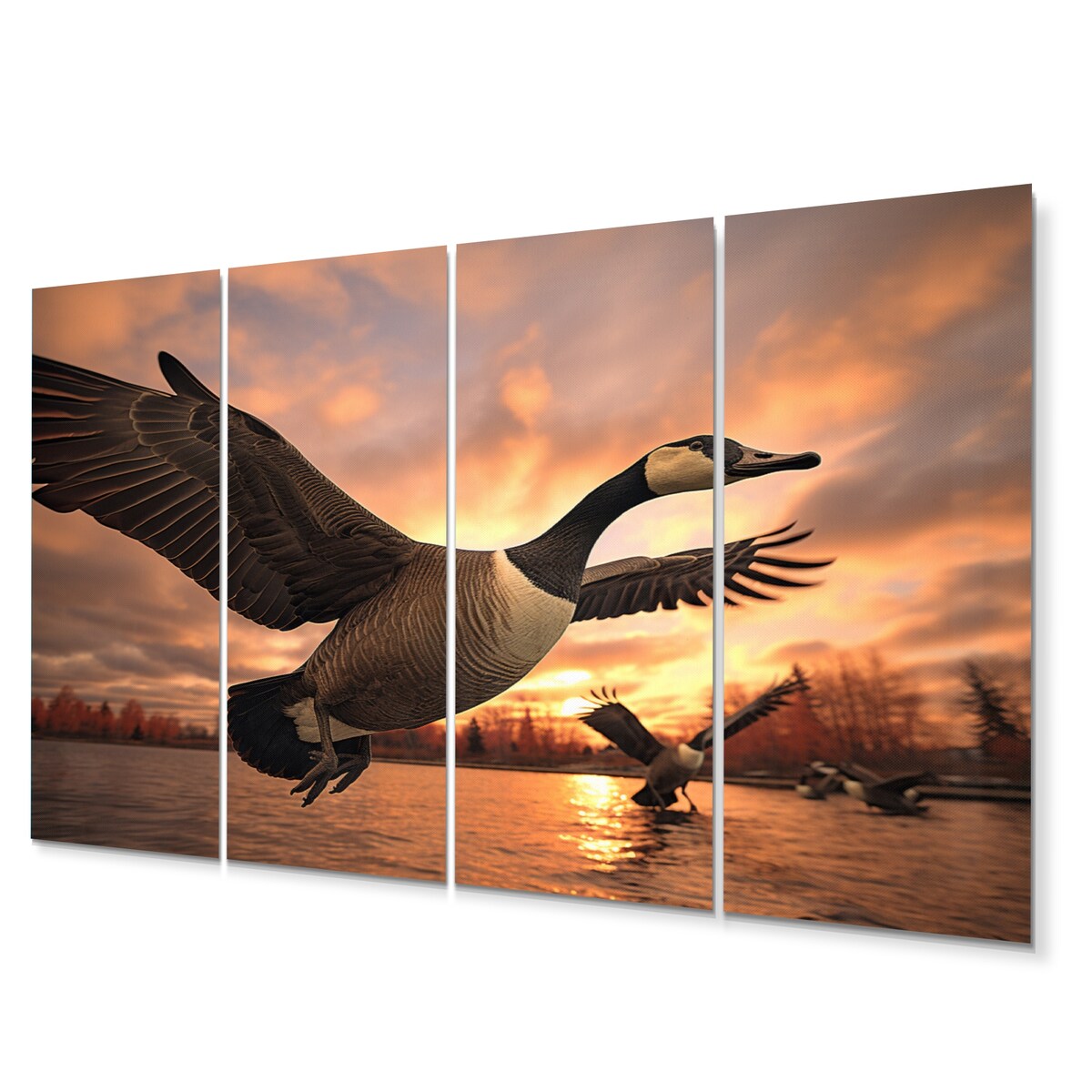 Designart "Canada Canadian Geese I" Animals Wall Art Prints Set