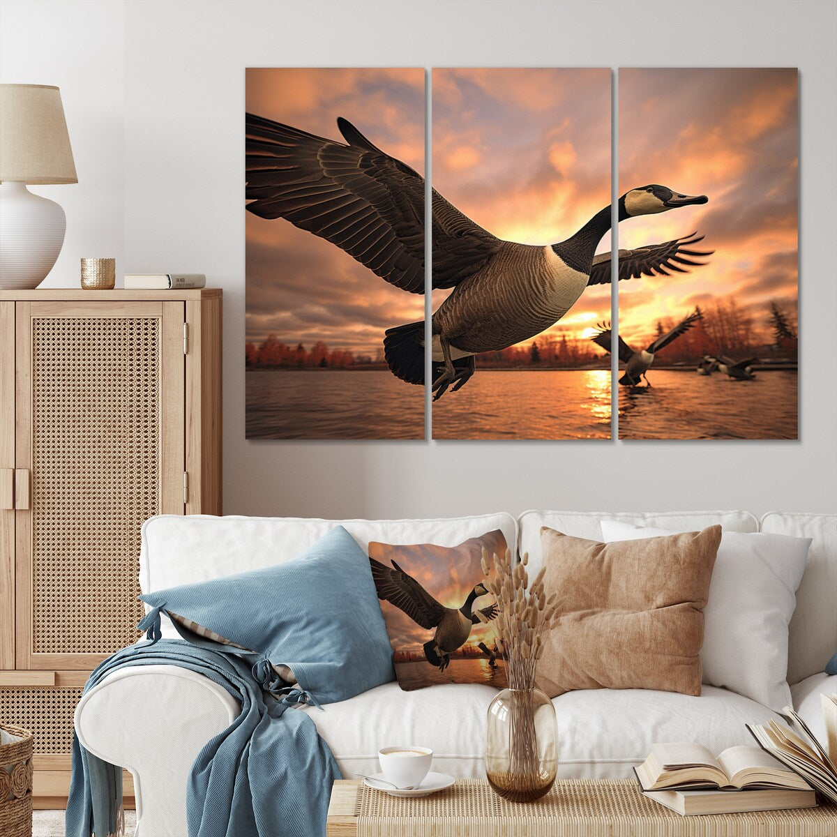 Designart "Canada Canadian Geese I" Animals Wall Art Prints Set
