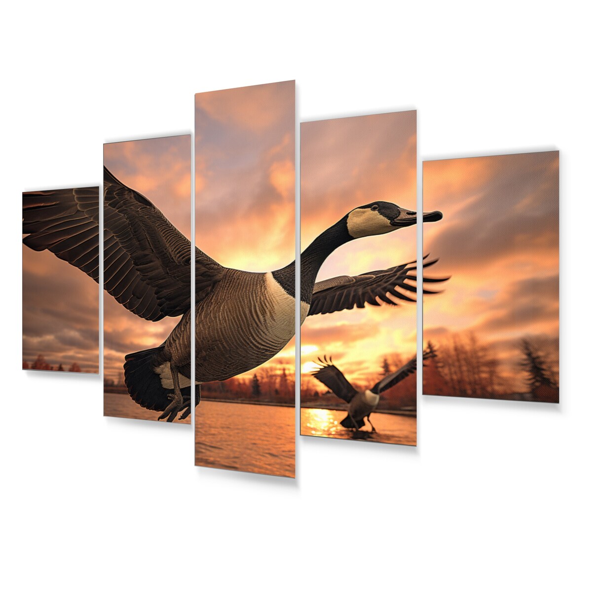 Designart "Canada Canadian Geese I" Animals Wall Art Prints Set