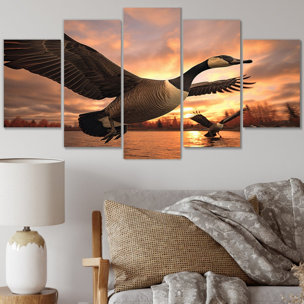 Designart "Canada Canadian Geese I" Animals Wall Art Prints Set