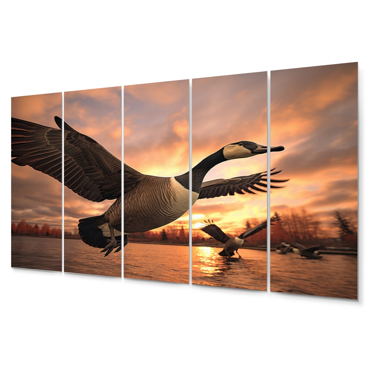 Designart "Canada Canadian Geese I" Animals Wall Art Prints Set