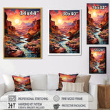 Designart "Canyon Desert Sunrise Landscape" Canyon Wall Art