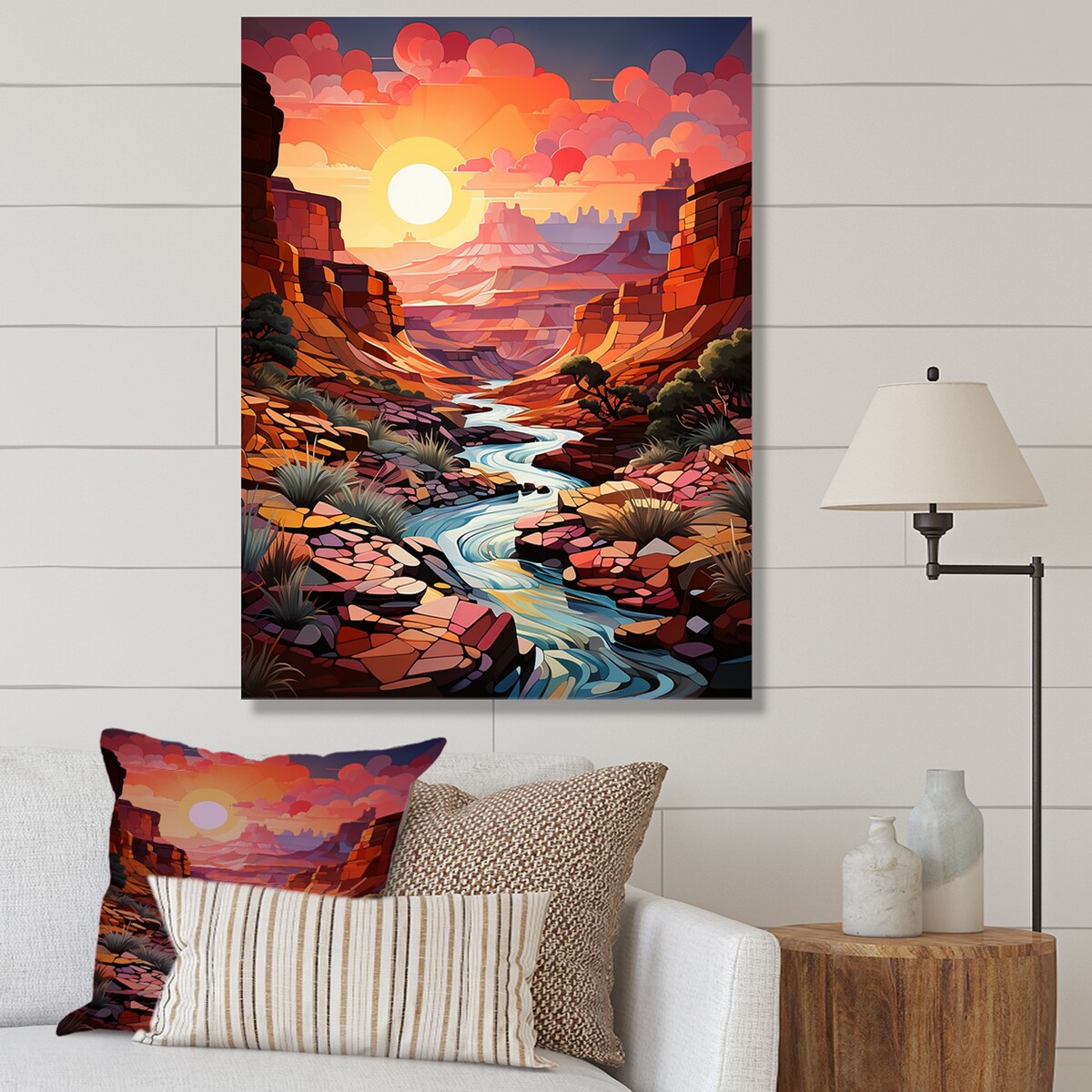 Designart "Canyon Desert Sunrise Landscape" Canyon Wall Art