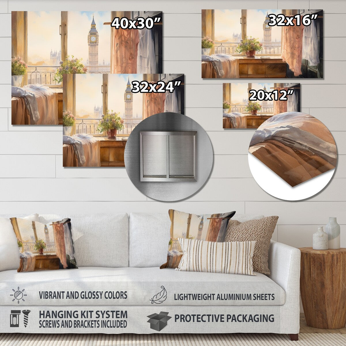 Designart "Capturing London Cityscape" City London Metal Wall Art