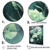 Designart "Carnations Green Emerald Ink" Carnations Wall Art