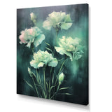 Designart "Carnations Green Emerald Ink" Carnations Wall Art