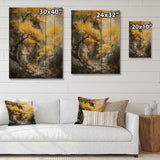 Designart "Cascading Japenese Tree" Landscape Forest Print on Natural Pine Wood