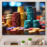 Designart "Casino Royale Poker Chips I" Casino & Games Canvas Print