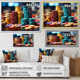 Designart "Casino Royale Poker Chips I" Casino & Games Canvas Print