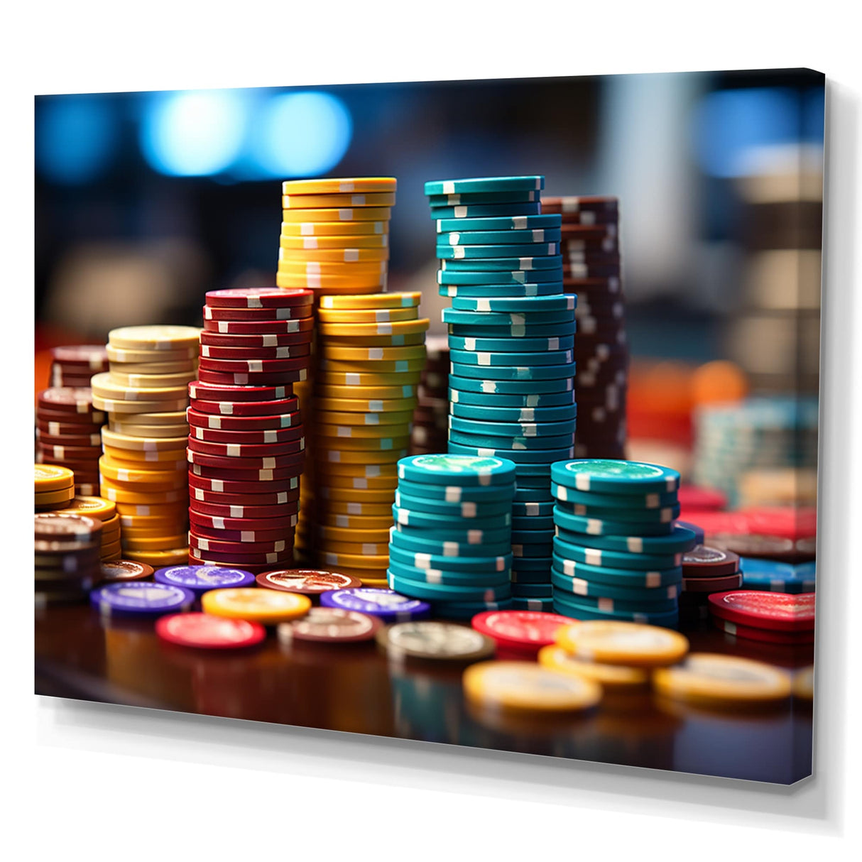 Designart "Casino Royale Poker Chips I" Casino & Games Canvas Print