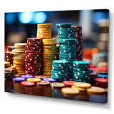 Designart "Casino Royale Poker Chips I" Casino & Games Canvas Print