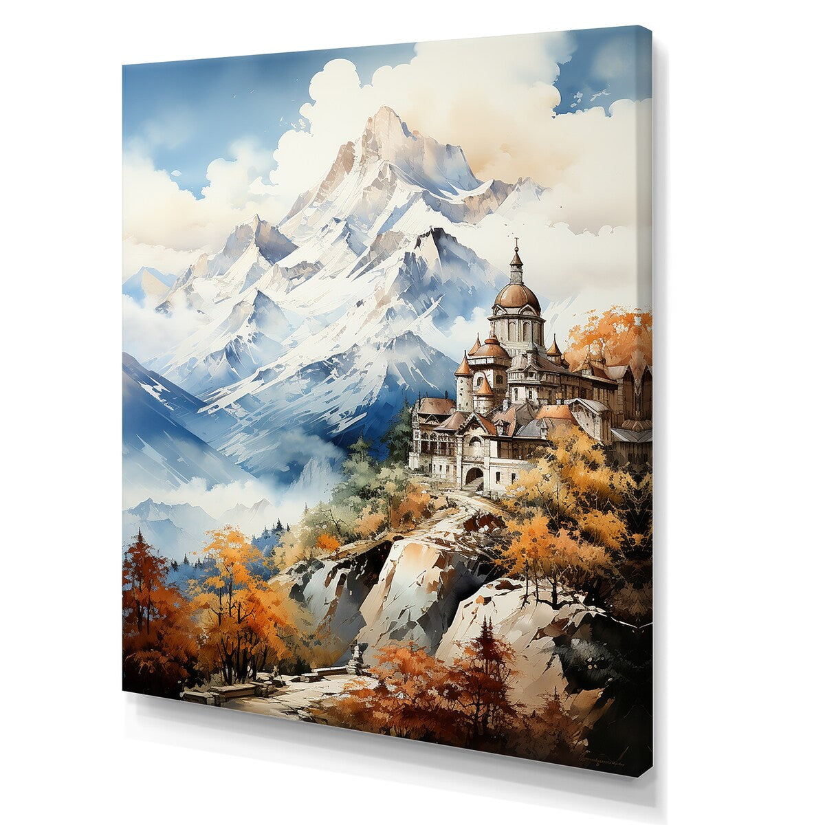 Designart "Castle In French Alps" France Wall Art