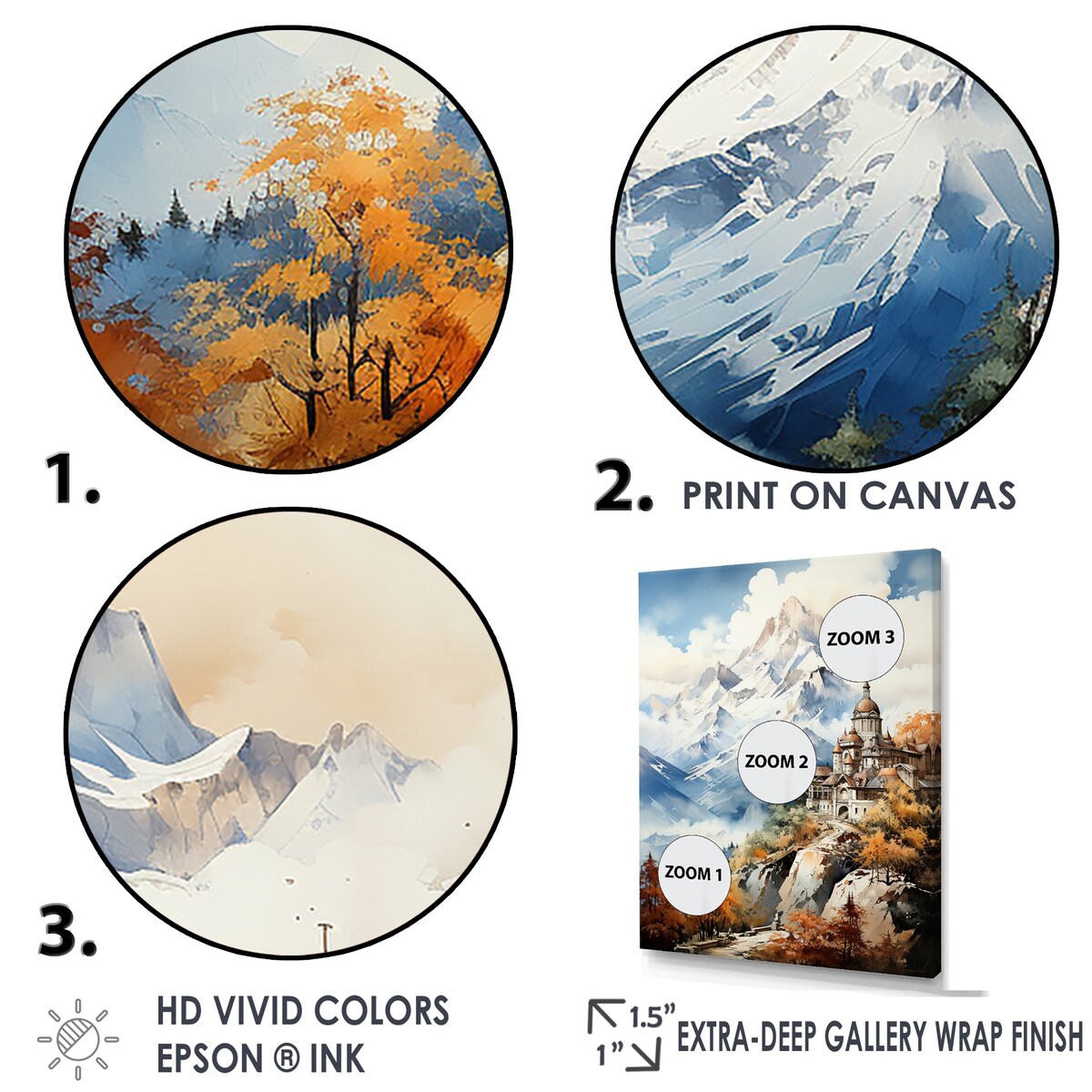 Designart "Castle In French Alps" France Wall Art