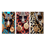 Designart "Celebrity Fashion Girafe II" Fashion Wall Art Set Of 3 - Glam Gallery Set For Office Decor