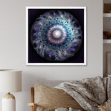 Designart "Celestial Mandala In Mysterious Purple & Blue" Boho Mandala Framed Canvas Wall Art