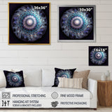 Designart "Celestial Mandala In Mysterious Purple & Blue" Boho Mandala Framed Canvas Wall Art