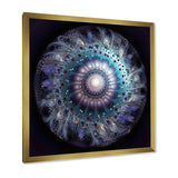 Designart "Celestial Mandala In Mysterious Purple & Blue" Boho Mandala Framed Canvas Wall Art