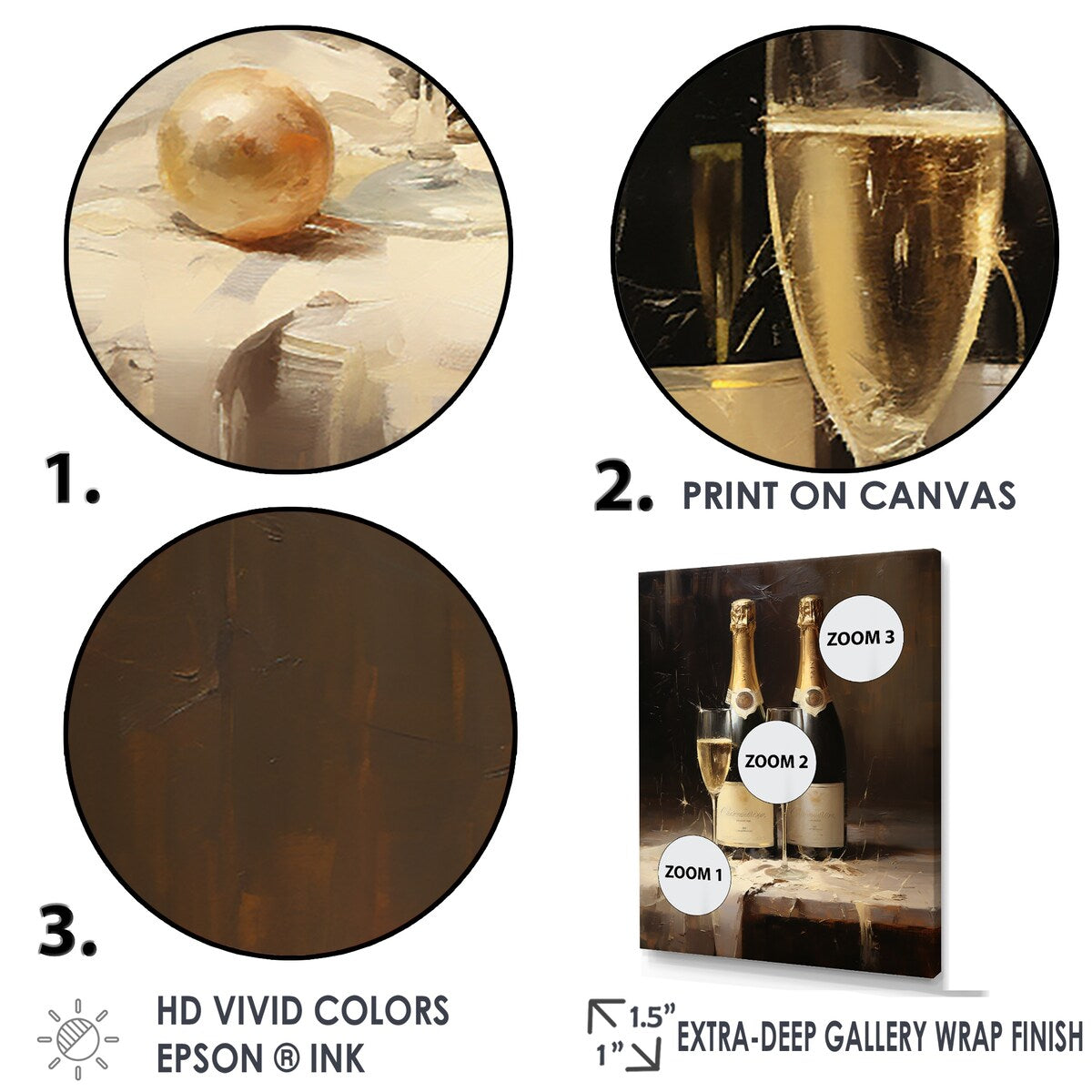Designart "Cellars Silence Champagne Bottle I" Champagne Framed Canvas Art Print