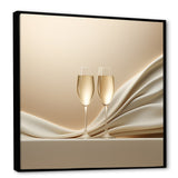 Designart "Champagne Toast Of Tranquility " Champagne Framed Wall Art Living Room