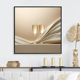 Designart "Champagne Toast Of Tranquility " Champagne Framed Wall Art Living Room