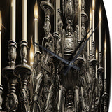 Designart "Chandelier Elegant Monochrome Pointillism II" Chandelier Oversized Wall Clock