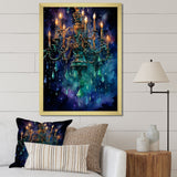 Designart "Chandelier Majestic Glow Pointillism" Chandelier Framed Canvas Art Print