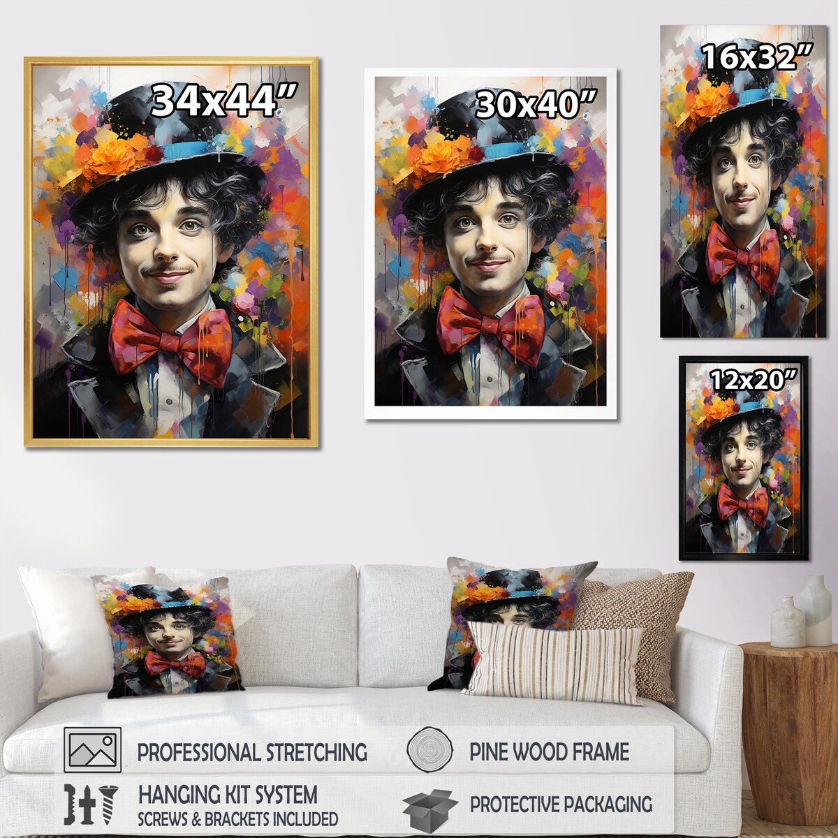 Designart "Chaplin In Charcoal " Celebrity Wall Art