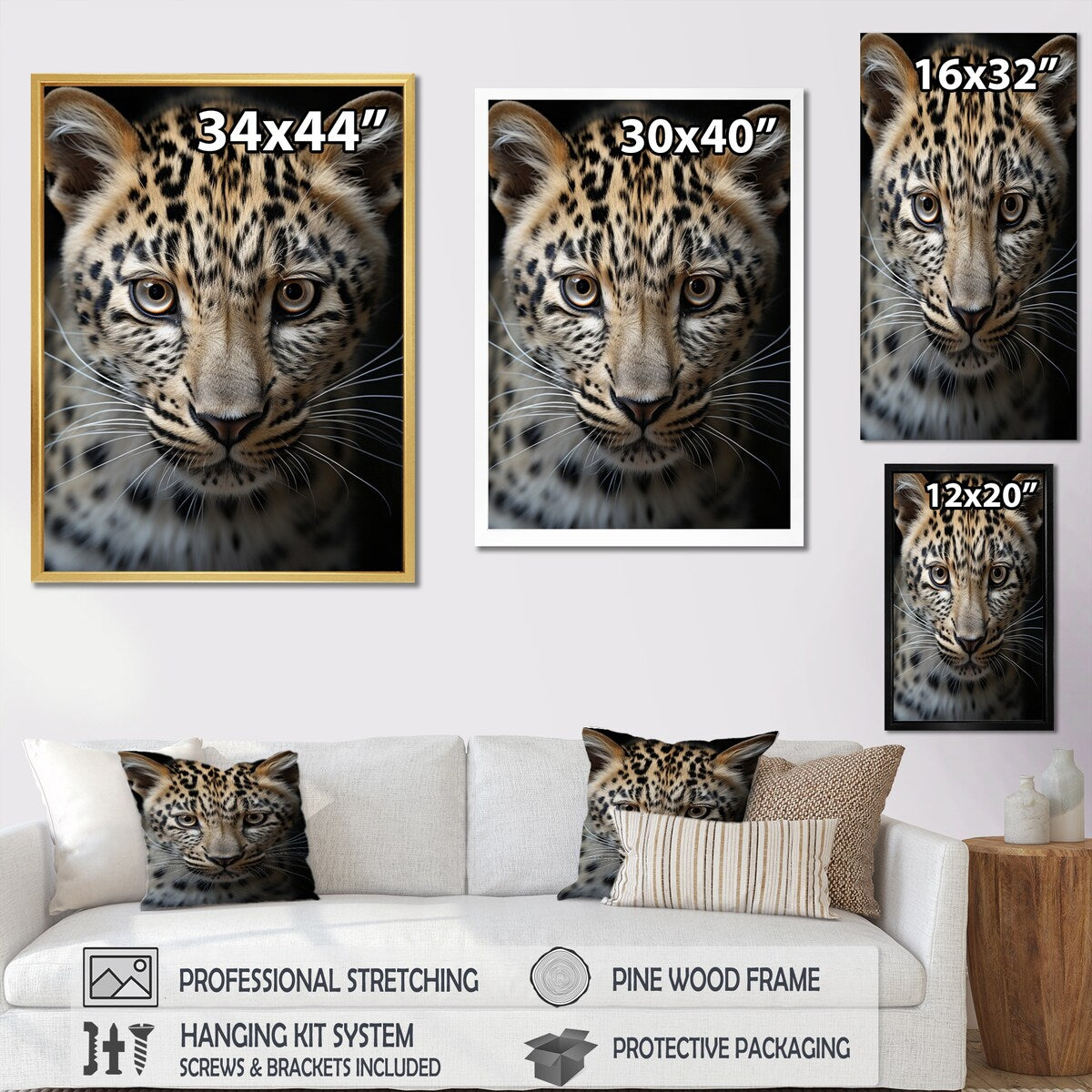Designart "Cheetah Portrait Silent Stalk IV" Leopard/Cheetah Framed Wall Art Prints