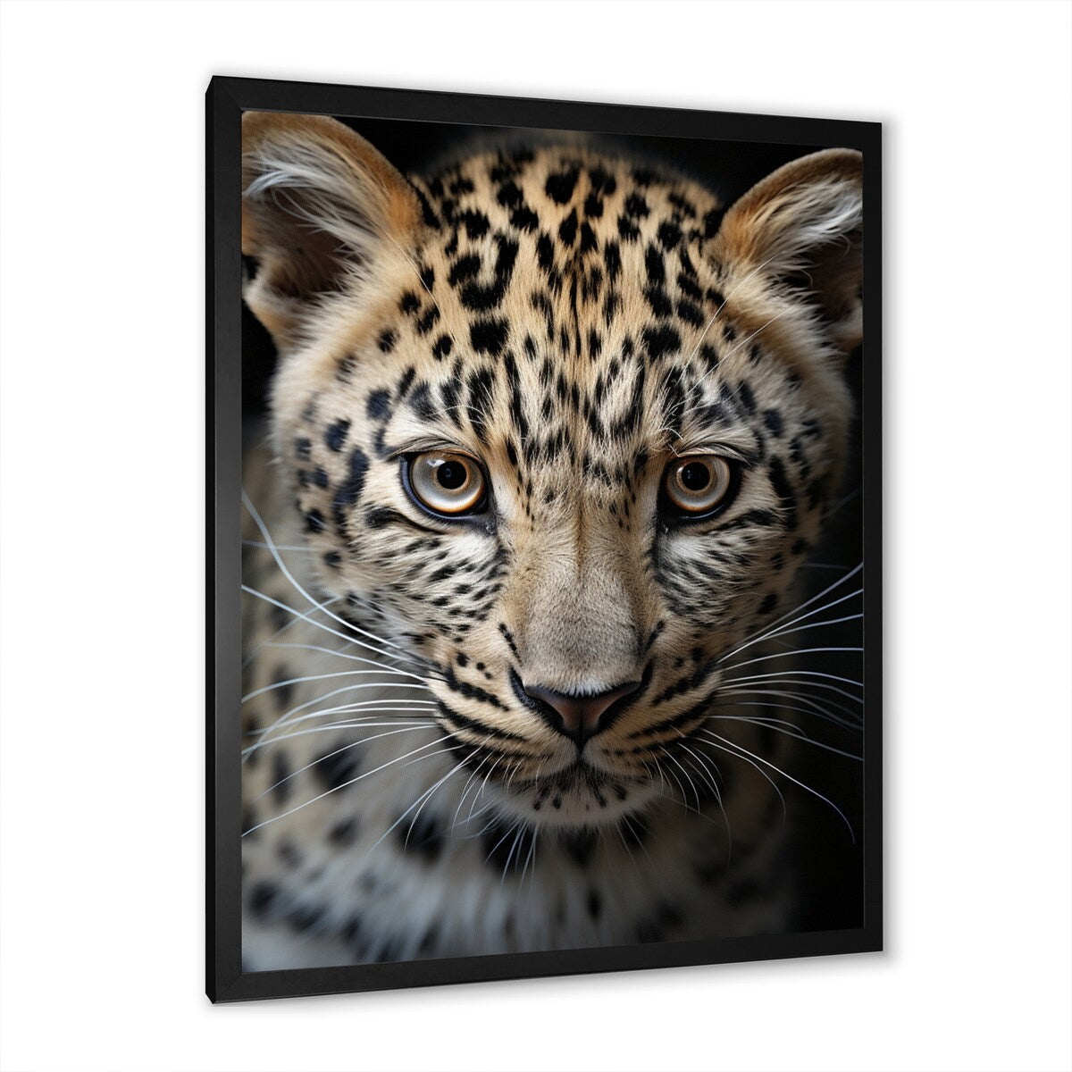 Designart "Cheetah Portrait Silent Stalk IV" Leopard/Cheetah Framed Wall Art Prints