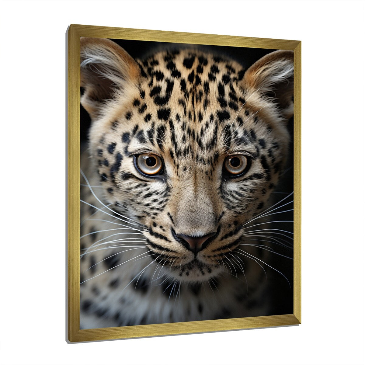 Designart "Cheetah Portrait Silent Stalk IV" Leopard/Cheetah Framed Wall Art Prints