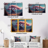 Designart "Cherry Blossums Forest III" Tree Cherry Blossom Canvas Art Print - 3 Panels