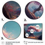 Designart "Cherry Blossums Forest III" Tree Cherry Blossom Canvas Art Print - 3 Panels