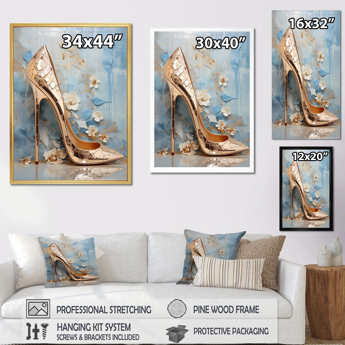 Designart "Chic Fashion Heel II" Fashion High Heels Wall Art