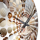 Designart "Classic Seashells By The Sea" Beige Seashell Clocks Modern Oversized Wall Clocks For Bedroom