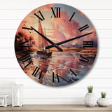 Designart "Clouds Whimsical Wanderers" Nautical & Beach Oversized Wood Wall Clock