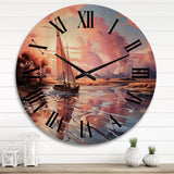 Designart "Clouds Whimsical Wanderers" Nautical & Beach Oversized Wood Wall Clock