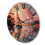 Designart "Clouds Whimsical Wanderers" Nautical & Beach Oversized Wood Wall Clock