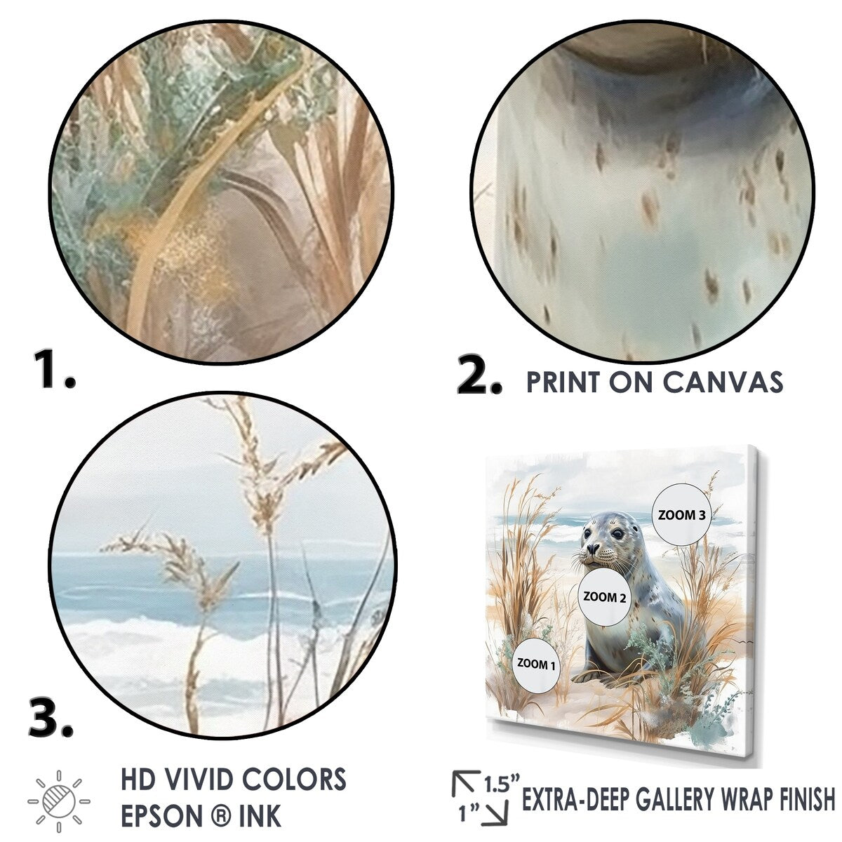 Designart "Coastal Animal Charm In Winter " Coastal Animal Wall Art