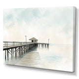 Designart "Coastal Pier Minimalism Horizon" Coastal Pier Wall Art